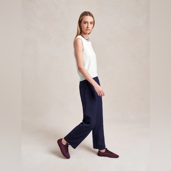 La Ligne Slim Colby Navy Straight Leg Pants - Picture 2 of 3